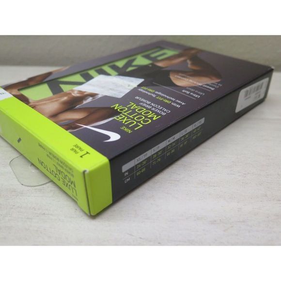 Nike KE1022-001 Men's Sz S Luxe Cotton Modal Boxer Brief Black Volt Green - Picture 4 of 4
